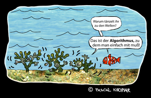 Cartoon: Algen (medium) by Pascal Kirchmair tagged urlaub,holidays,ferien,algen,algorithmus,meer,südsee,clown,fisch,wellen,wasser,witz,cartoon