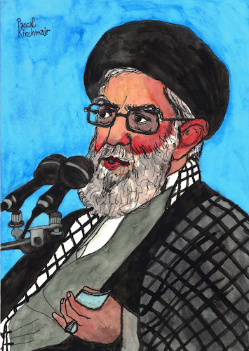 Cartoon: Ayatollah Ali Khamenei (medium) by Pascal Kirchmair tagged ajatollah,khamenei,ayatollah,ali,chamenei,oberster,führer,supreme,religious,leader,religion,of,iran,cartoon,caricature,karikatur,ilustracion,illustration,pascal,kirchmair,dibujo,desenho,drawing,zeichnung,disegno,ilustracao,illustrazione,illustratie,dessin,de,presse,du,jour,art,the,day,tekening,teckning,cartum,vineta,comica,vignetta,caricatura,humor,humour,political,portrait,retrato,ritratto,portret,ajatollah,khamenei,ayatollah,ali,chamenei,oberster,führer,supreme,religious,leader,religion,of,iran,cartoon,caricature,karikatur,ilustracion,illustration,pascal,kirchmair,dibujo,desenho,drawing,zeichnung,disegno,ilustracao,illustrazione,illustratie,dessin,de,presse,du,jour,art,the,day,tekening,teckning,cartum,vineta,comica,vignetta,caricatura,humor,humour,political,portrait,retrato,ritratto,portret