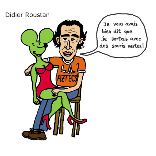 Cartoon: Didier Roustan (medium) by Pascal Kirchmair tagged didier,uncle,roustan,from,france,foot,citoyen,blog,souris,verte,kicktv,journaliste,sportif,sport,football,lequipe