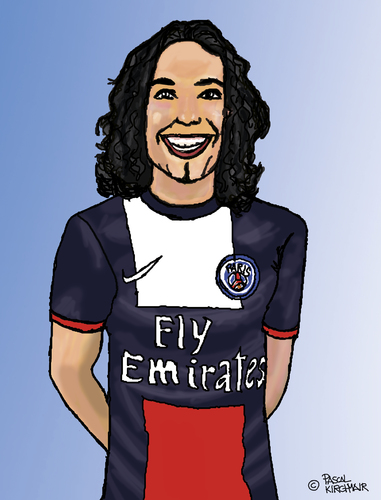 Cartoon: Edinson Cavani (medium) by Pascal Kirchmair tagged stürmer,weltklasse,edinson,cavani,uruguay,cartoon,caricature,karikatur,fußball,football,foot,el,matador,spitze