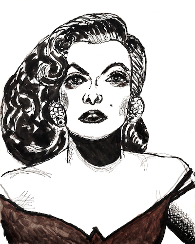 Cartoon: Jane Russell (medium) by Pascal Kirchmair tagged jane,russell,mortenson,norma,jeane,baker,furacao,sexpot,bombe,sexuelle,de,sexe,bombasse,sexy,sensual,sinnlich,sensuelle,blonde,bombshell,sexbombe,sexbomb,marilyn,monroe,ink,drawing,tusche,tuschezeichnung,schauspielerin,actress,actrice,actriz,attrice,atriz,artist,art,hollywood,illustration,zeichnung,pascal,kirchmair,cartoon,caricature,karikatur,ilustracion,dibujo,desenho,disegno,ilustracao,illustrazione,illustratie,dessin,presse,du,jour,of,the,day,tekening,teckning,cartum,vineta,comica,vignetta,caricatura,portrait,porträt,portret,retrato,ritratto,kussmund,arte,kunst,artwork,porno,chic,pop,queen,burnt,sienna,frisur,coiffure,hairdresser,friseur,coiffeur,haircut,hairdo,hairstyle,stil,style,mode,model,brown,fashion,symbol,sexsymbol,blondinen,bevorzugt,gentlemen,prefer,blondes,have,more,fun,jane,russell,mortenson,norma,jeane,baker,furacao,sexpot,bombe,sexuelle,de,sexe,bombasse,sexy,sensual,sinnlich,sensuelle,blonde,bombshell,sexbombe,sexbomb,marilyn,monroe,ink,drawing,tusche,tuschezeichnung,schauspielerin,actress,actrice,actriz,attrice,atriz,artist,art,hollywood,illustration,zeichnung,pascal,kirchmair,cartoon,caricature,karikatur,ilustracion,dibujo,desenho,disegno,ilustracao,illustrazione,illustratie,dessin,presse,du,jour,of,the,day,tekening,teckning,cartum,vineta,comica,vignetta,caricatura,portrait,porträt,portret,retrato,ritratto,kussmund,arte,kunst,artwork,porn,porno,chic,pop,queen,burnt,sienna,frisur,coiffure,hairdresser,friseur,coiffeur,haircut,hairdo,hairstyle,stil,style,mode,model,brown,fashion,sex,symbol,sexsymbol,blondinen,bevorzugt,gentlemen,prefer,blondes,have,more,fun