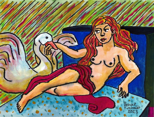 Cartoon: Leda und der Schwan (medium) by Pascal Kirchmair tagged leda,au,cygne,and,the,swan,mit,dem,schwan,gouache,tusche,nude,sexy,naked,weiblicher,akt,frauenakt,abstract,abstrakte,malerei,paul,cezanne,cartoon,karikatur,illustration,ink,drawing,zeichnung,pascal,kirchmair,caricature,ilustracion,dibujo,desenho,disegno,ilustracao,illustrazione,illustratie,dessin,de,presse,tekening,teckning,cartum,vineta,comica,vignetta,caricatura,retrato,ritratto,portrait,painting,peinture,dipinto,pittura,pintura,art,arte,kunst,artist,artiste,artista,porträt,artwork,leda,au,cygne,and,the,swan,mit,dem,schwan,gouache,tusche,nude,sexy,naked,weiblicher,akt,frauenakt,abstract,abstrakte,malerei,paul,cezanne,cartoon,karikatur,illustration,ink,drawing,zeichnung,pascal,kirchmair,caricature,ilustracion,dibujo,desenho,disegno,ilustracao,illustrazione,illustratie,dessin,de,presse,tekening,teckning,cartum,vineta,comica,vignetta,caricatura,retrato,ritratto,portrait,painting,peinture,dipinto,pittura,pintura,art,arte,kunst,artist,artiste,artista,porträt,artwork