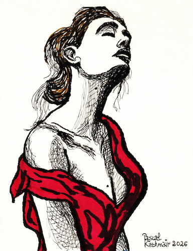 Mädchen im roten Kleid