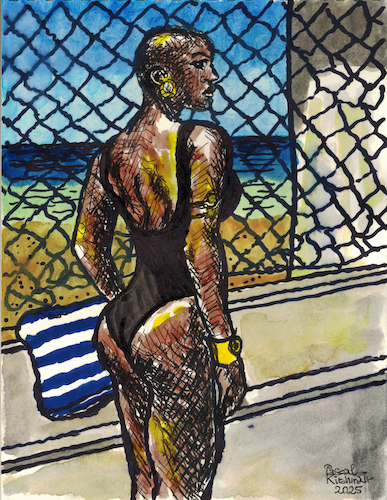 Cartoon: Memu Conteh am Meer (medium) by Pascal Kirchmair tagged swimsuit,bathing,swimming,costume,beach,strand,sea,sun,schwarz,noir,nero,negro,badeanzug,ivory,coast,memu,conteh,black,sexy,ebony,boat,africa,bikini,meer,me,mare,mar,samba,karneval,do,carnaval,carioca,brasilianerin,rio,de,janeiro,copa,cabana,tänzerin,dancer,danseuse,brazil,brasil,bresil,brasile,elite,model,topmodel,top,strip,striptease,ink,drawing,tusche,zeichnung,lingerie,art,arte,kunst,caricatura,cartoon,caricature,karikatur,illustration,dessin,pascal,kirchmair,portrait,retrato,ritratto,dibujo,desenho,powerfrau,girl,sensual,sabrosa,ilustracion,ilustracao,woman,porträt,sensuelle,sexo,erotik,erotic,erotismo,eroticism,erotisme,erotica,femme,frau,supermodel,power,noire,beaute,beauty,beautiful,pearl,schwarze,perle,sierra,leone,cote,ivoire,elfenbeinküste,copacabana,ipanema,brasilien,swimsuit,bathing,swimming,costume,beach,strand,sea,sex,sun,schwarz,noir,nero,negro,badeanzug,ivory,coast,memu,conteh,black,sexy,ebony,boat,africa,bikini,meer,me,mare,mar,samba,karneval,do,carnaval,carioca,brasilianerin,rio,de,janeiro,copa,cabana,tänzerin,dancer,danseuse,brazil,brasil,bresil,brasile,elite,model,topmodel,top,strip,striptease,ink,drawing,tusche,zeichnung,lingerie,art,arte,kunst,caricatura,cartoon,caricature,karikatur,illustration,dessin,pascal,kirchmair,portrait,retrato,ritratto,dibujo,desenho,powerfrau,girl,sensual,sabrosa,ilustracion,ilustracao,woman,porträt,sensuelle,sexo,erotik,erotic,erotismo,eroticism,erotisme,erotica,femme,frau,supermodel,power,noire,beaute,beauty,beautiful,pearl,schwarze,perle,sierra,leone,cote,ivoire,elfenbeinküste,copacabana,ipanema,brasilien