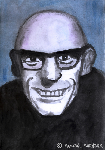 Cartoon: Michel Foucault (medium) by Pascal Kirchmair tagged diskursanalyse,poststrukturalismus,frankreich,france,philosoph,peinture,dessin,karikatur,caricature,portrait,foucault,michel,cartoon