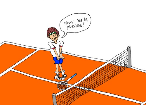Cartoon: New Balls please! (medium) by Pascal Kirchmair tagged humor,cartoon,sport,tennisspieler,tennis,balls,new