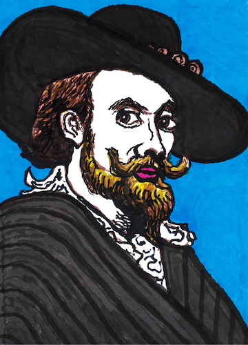 Cartoon: Peter Paul Rubens (medium) by Pascal Kirchmair tagged terra,di,siena,burnt,sienna,terre,de,sienne,brulee,peter,paul,rubens,artist,artiste,artista,kunst,künstler,illustration,sepia,ink,drawing,tusche,tuschezeichnung,zeichnung,pascal,kirchmair,cartoon,caricature,karikatur,ilustracion,dibujo,desenho,disegno,ilustracao,illustrazione,illustratie,dessin,presse,du,jour,art,of,the,day,tekening,teckning,cartum,vineta,comica,vignetta,caricatura,portrait,porträt,portret,retrato,ritratto,arte,holland,netherlands,niederlande,amsterdam,flemish,brabant,antwerp,antwerpen,anvers,belgium,artwork,terra,di,siena,burnt,sienna,terre,de,sienne,brulee,peter,paul,rubens,artist,artiste,artista,kunst,künstler,illustration,sepia,ink,drawing,tusche,tuschezeichnung,zeichnung,pascal,kirchmair,cartoon,caricature,karikatur,ilustracion,dibujo,desenho,disegno,ilustracao,illustrazione,illustratie,dessin,presse,du,jour,art,of,the,day,tekening,teckning,cartum,vineta,comica,vignetta,caricatura,portrait,porträt,portret,retrato,ritratto,arte,holland,netherlands,niederlande,amsterdam,flemish,brabant,antwerp,antwerpen,anvers,belgium,artwork