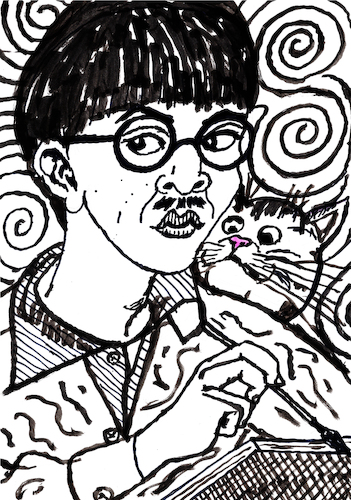 Tsuguharu Foujita with his cat