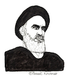 Cartoon: Ayatollah Khomeini (small) by Pascal Kirchmair tagged ayatollah,ruhollah,chomeini,jomeini,khomeini,portrait,retrato,ritratto,dessin,illustration,drawing,dibujo,desenho,ilustracion,ilustracao,pascal,kirchmair,portret,tekening,cartum,ink