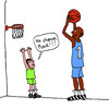 Cartoon: Basketball (small) by Pascal Kirchmair tagged aussichtslos,player,spieler,keine,no,chance,basket,basketball,ball,sport,sports,korb,wurf,zwerg,riese