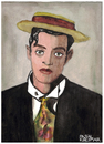Cartoon: Buster Keaton (small) by Pascal Kirchmair tagged buster,keaton,stoic,portrait,retrato,pork,pie,piqua,hat,hollywood,kansas,actor,schauspieler,acteur,california,stummfilm,komiker,ritratto,drawing,zeichnung,aquarell,watercolour,dessin,dibujo,desenho,disegno,cartoon,caricature,karikatur,porkpie,hut