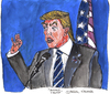 Cartoon: Donald Trump (small) by Pascal Kirchmair tagged donald trump karikatur caricature cartoon usa primaries presidential elections wahlen präsidentschaftskandidat republicans republikaner
