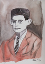 Cartoon: Franz Kafka (small) by Pascal Kirchmair tagged roman ecrivain author writer austria prag process schloss verschollene franz kafka schriftsteller portrait karikatur caricature