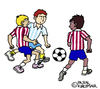 Cartoon: Fußball (small) by Pascal Kirchmair tagged foot vignetta game spiel fußball soccer football cartoon karikatur caricature illustration