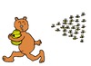 Cartoon: Honey Bear (small) by Pascal Kirchmair tagged honigbär braunbär honig bienen dieb flucht verfolgung honigdieb und honey bear bienenschwarm