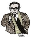 Cartoon: Jean-Paul Sartre (small) by Pascal Kirchmair tagged schriftsteller,author,french,frankreich,jean,paul,sartre,philosoph,existentialisme,cartoon,caricature,karikatur