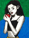 Cartoon: Mädchen mit Apfel (small) by Pascal Kirchmair tagged frau,woman,mela,pomo,mädchen,girl,an,apple,apfel,pomme,manzana,gothik,gothic,cosplay,japanese,sexy,young,pop,cosplayer,star,milf,mature,teen,teenager,caricatura,cartoon,caricature,karikatur,illustration,dessin,zeichnung,portrait,retrato,ritratto,ink,drawing,dibujo,desenho,art,powerfrau,sensual,sabrosa,tusche,ilustracion,ilustracao,pascal,kirchmair,dangerous,domina,mistress,femdom,dominatrix,gefährlich,porträt,kunst,arte,sensuelle,burlesque,erotik,erotic,erotismo,eroticism,erotisme,erotica,femme,fatale,chic,pintura,painting,peinture,cuadro,quadro,witch,bitch,model,costume
