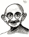 Cartoon: Mahatma Gandhi (small) by Pascal Kirchmair tagged mohandas,karamchand,asket,mahatma,gandhi,illustration,drawing,zeichnung,pascal,kirchmair,cartoon,caricature,karikatur,ilustracion,dibujo,desenho,ink,disegno,ilustracao,illustrazione,illustratie,dessin,de,presse,du,jour,art,of,the,day,tekening,teckning,cartum,vineta,comica,vignetta,caricatura,portrait,portret,retrato,ritratto,porträt,tusche,tuschezeichnung,painting,arte,kunst,ascetic,ascete,asceta,peace,friede,frieden,paix,pace,pax,indien,india,inde,paz,askese