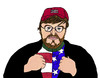 Cartoon: Michael Moore (small) by Pascal Kirchmair tagged michael,moore,filmemacher,stupid,white,men,amerika,usa,kritiker,hollywood,bowling,for,columbine,fahrenheit,11,the,awful,truth,shame,on,you,mr,bush