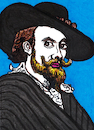 Cartoon: Peter Paul Rubens (small) by Pascal Kirchmair tagged terra,di,siena,burnt,sienna,terre,de,sienne,brulee,peter,paul,rubens,artist,artiste,artista,kunst,künstler,illustration,sepia,ink,drawing,tusche,tuschezeichnung,zeichnung,pascal,kirchmair,cartoon,caricature,karikatur,ilustracion,dibujo,desenho,disegno,ilustracao,illustrazione,illustratie,dessin,presse,du,jour,art,of,the,day,tekening,teckning,cartum,vineta,comica,vignetta,caricatura,portrait,porträt,portret,retrato,ritratto,arte,holland,netherlands,niederlande,amsterdam,flemish,brabant,antwerp,antwerpen,anvers,belgium,artwork