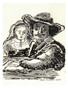 Cartoon: Rembrandt mit Saskia (small) by Pascal Kirchmair tagged saskia,frau,wife,femme,ehefrau,spouse,epouse,esposa,mujer,conyuge,velada,coniuge,moglie,conjuge,mulher,rembrandt,van,rijn,artist,artiste,artista,kunst,künstler,illustration,sepia,ink,drawing,tusche,tuschezeichnung,zeichnung,pascal,kirchmair,cartoon,caricature,karikatur,ilustracion,dibujo,desenho,disegno,ilustracao,illustrazione,illustratie,dessin,de,presse,du,jour,art,of,the,day,tekening,teckning,cartum,vineta,comica,vignetta,caricatura,portrait,porträt,portret,retrato,ritratto,arte,holland,netherlands,niederlande,leiden,amsterdam,leyden