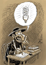 Cartoon: idea! (small) by pali diaz tagged idea,lamp,rabino