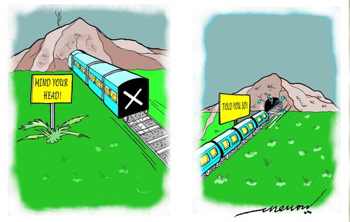 Cartoon: Cussed train (medium) by kar2nist tagged train,tunnels