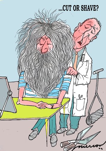 Cartoon: cut or shave (medium) by kar2nist tagged hair,cut,shave,barber