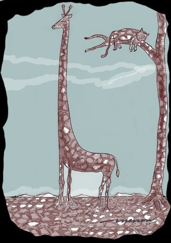 Cartoon: dried up nature (medium) by kar2nist tagged global,warming,climatic,changes,giraffe