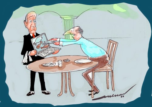 Cartoon: eFOOD (medium) by kar2nist tagged eworld,food,pc,restaurents,waiters,virtual,worlds