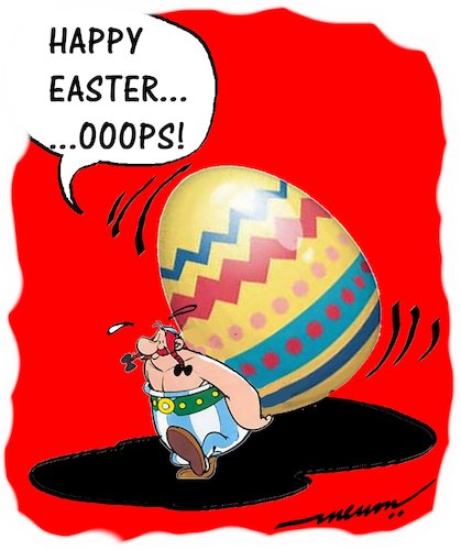 Cartoon: Happy Easter (medium) by kar2nist tagged easter,obelix,egg