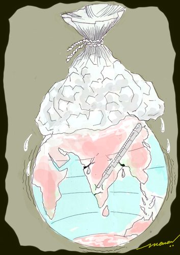 Cartoon: I am dying (medium) by kar2nist tagged cap,ice,warming,global,earth