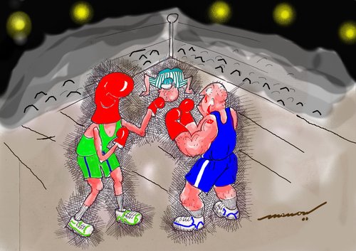 Cartoon: Knockout A Mission Impossible (medium) by kar2nist tagged boxingbouts,boxers,boxingring,gloves,boxing,knockout