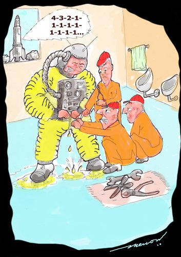Cartoon: stuck zip (medium) by kar2nist tagged astronaut,toilet,zip,travel,space