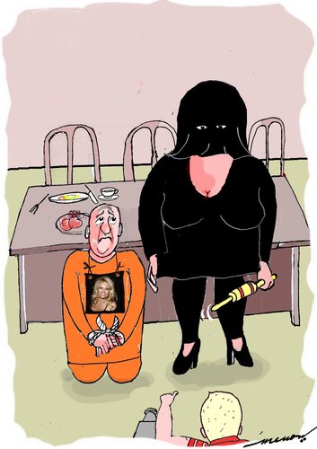 Cartoon: terrorists at home (medium) by kar2nist tagged terrorist,home,infidelity,quarrel
