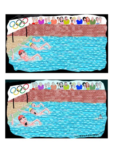 Cartoon: winners all  because (medium) by kar2nist tagged swimming,olympics,london,competion