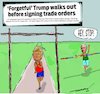 Cartoon: Another trumpism (small) by kar2nist tagged trum,execorders,signing,walkout