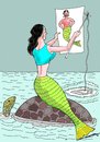 Cartoon: Looking  for a mate (small) by kar2nist tagged mermaid,fishing,mate