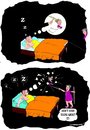 Cartoon: Rude awakening (small) by kar2nist tagged dream,wife,husband,sleeping,bubbles
