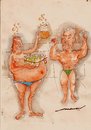 Cartoon: Six-pack All (small) by kar2nist tagged six packs body building beer gym