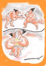 Cartoon: Sumo Impact (small) by kar2nist tagged sumo wrestler wreslting figts japanese fighting