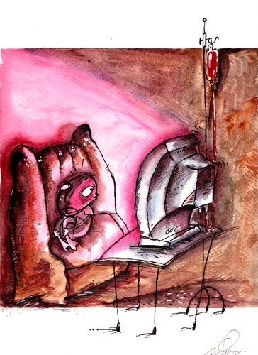 Cartoon: bloody TV (medium) by axinte tagged axinte