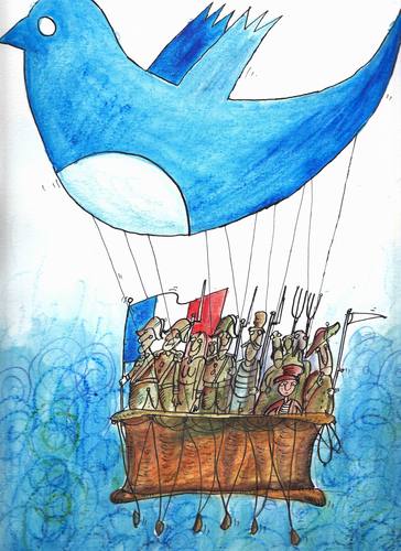 Cartoon: twitter revolution (medium) by axinte tagged revolution
