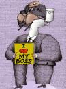Cartoon: I love my Boss! (small) by Gelico tagged my,boss,love,work,gelico