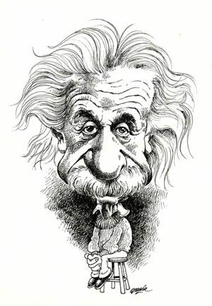 Cartoon: Albert Einstein (medium) by Omar tagged caricatura