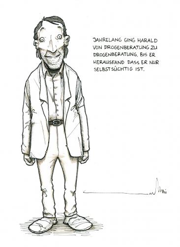 Cartoon: Harald Gusche - Drogenberatung (medium) by Bülow tagged drogen,drugs,unterschicht,therapie,droge,drogenberatung,sucht,selbstsucht