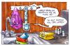 Cartoon: Im Gespräch mit Bürste. (small) by Bülow tagged lappen,dishes,cloth,washing,abwasch,küche,kitchen