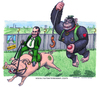 Cartoon: Gorilla in love (small) by Niessen tagged xenophobic,racist,gorilla,orangutan,gay,pork,mosque
