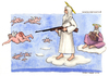 Cartoon: La caccia agli angeli (small) by Niessen tagged god,angel,gun,heaven,gott,engel,himmel,gewehr