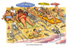Cartoon: Mare nostrum (small) by Niessen tagged sea sun summer skeletons bones bathers immigrants dead illegals